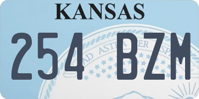 KS license plate 254BZM