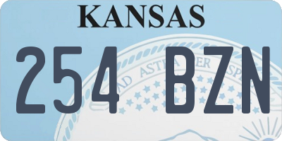 KS license plate 254BZN