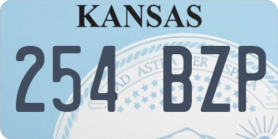 KS license plate 254BZP