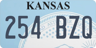 KS license plate 254BZQ