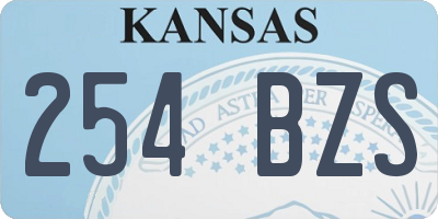 KS license plate 254BZS