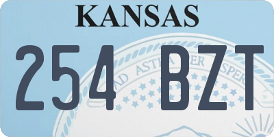 KS license plate 254BZT