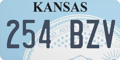 KS license plate 254BZV