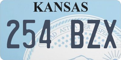 KS license plate 254BZX