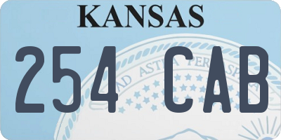 KS license plate 254CAB