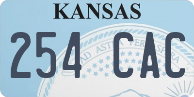 KS license plate 254CAC