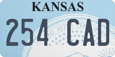 KS license plate 254CAD