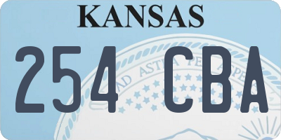 KS license plate 254CBA