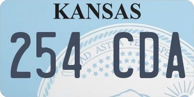 KS license plate 254CDA