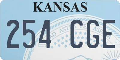 KS license plate 254CGE