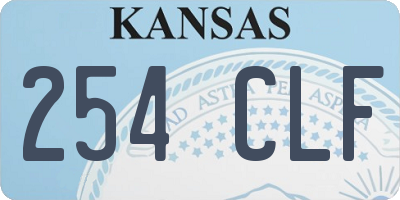 KS license plate 254CLF