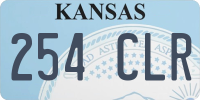 KS license plate 254CLR