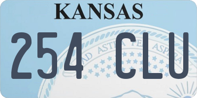 KS license plate 254CLU