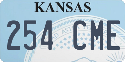 KS license plate 254CME