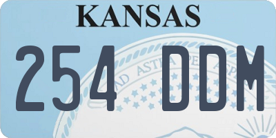 KS license plate 254DDM