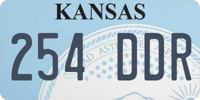 KS license plate 254DDR