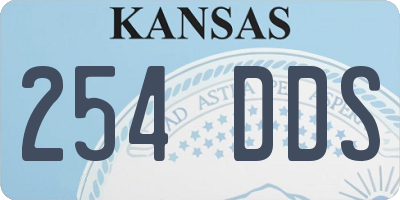 KS license plate 254DDS