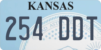 KS license plate 254DDT