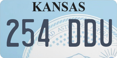KS license plate 254DDU