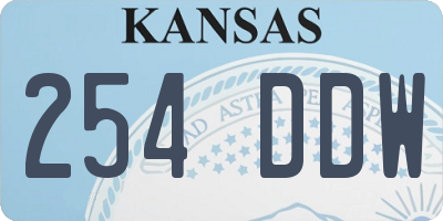 KS license plate 254DDW