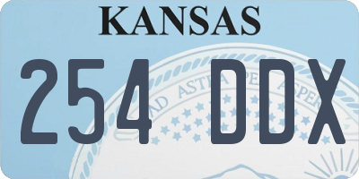 KS license plate 254DDX