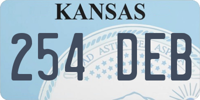 KS license plate 254DEB