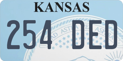 KS license plate 254DED