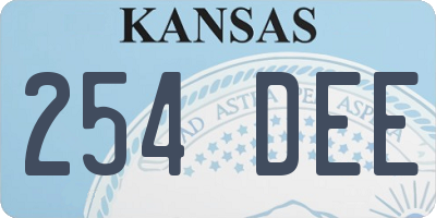 KS license plate 254DEE