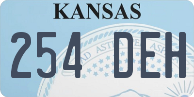 KS license plate 254DEH