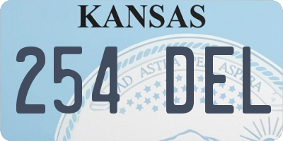 KS license plate 254DEL
