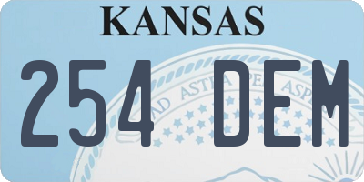 KS license plate 254DEM
