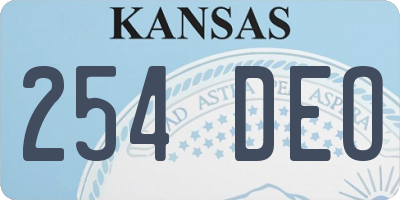 KS license plate 254DEO