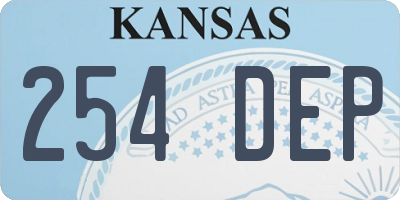 KS license plate 254DEP