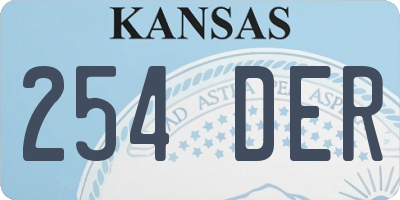 KS license plate 254DER