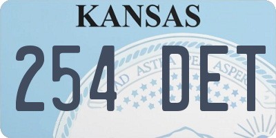 KS license plate 254DET
