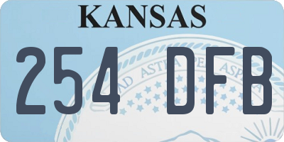 KS license plate 254DFB