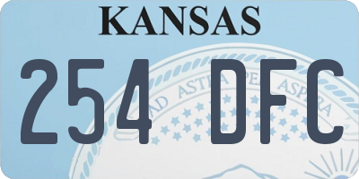 KS license plate 254DFC