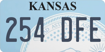KS license plate 254DFE