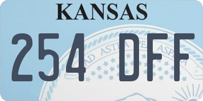 KS license plate 254DFF