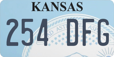 KS license plate 254DFG