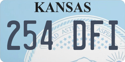 KS license plate 254DFI
