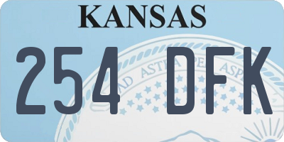 KS license plate 254DFK