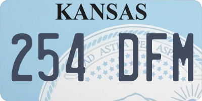 KS license plate 254DFM