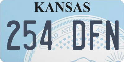 KS license plate 254DFN