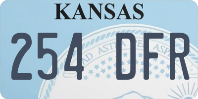 KS license plate 254DFR