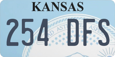 KS license plate 254DFS