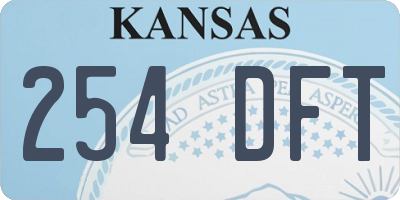 KS license plate 254DFT