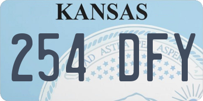 KS license plate 254DFY