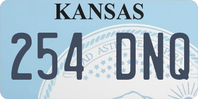 KS license plate 254DNQ