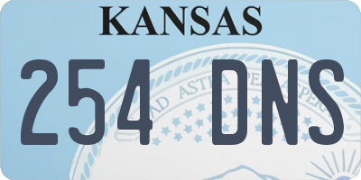 KS license plate 254DNS